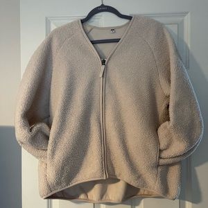 Uniqlo teddy zip up jacket fleece size XL